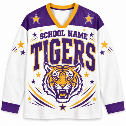 Chaotic Club Retro Mascot Patriotic Stars Game Day Long Sleeve Sports Jersey