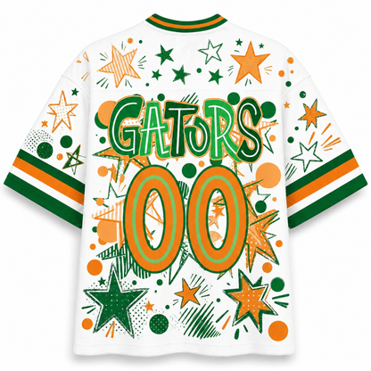 ChaoticClub Mascot Neon School Name Floral Mesh Jersey