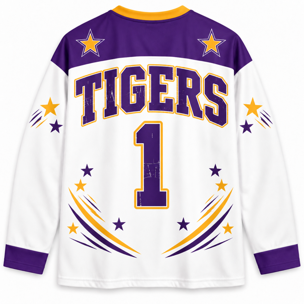 Chaotic Club Retro Mascot Patriotic Stars Game Day Long Sleeve Sports Jersey