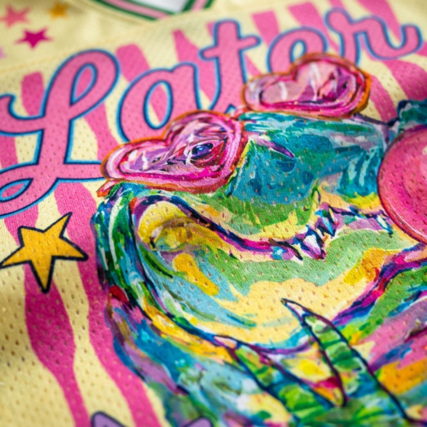 ChaoticClub Summer Striped Later Alligator Mesh Jersey