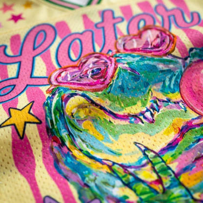 ChaoticClub Summer Striped Later Alligator Mesh Jersey