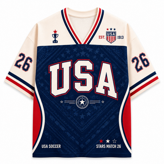 ChaoticClub American Stars Match 26 Personalized Mesh Jersey - Back View Design