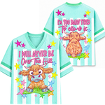 ChaoticClub Striped I Will Never Be Over The Hill Highland Cow Mesh Jersey