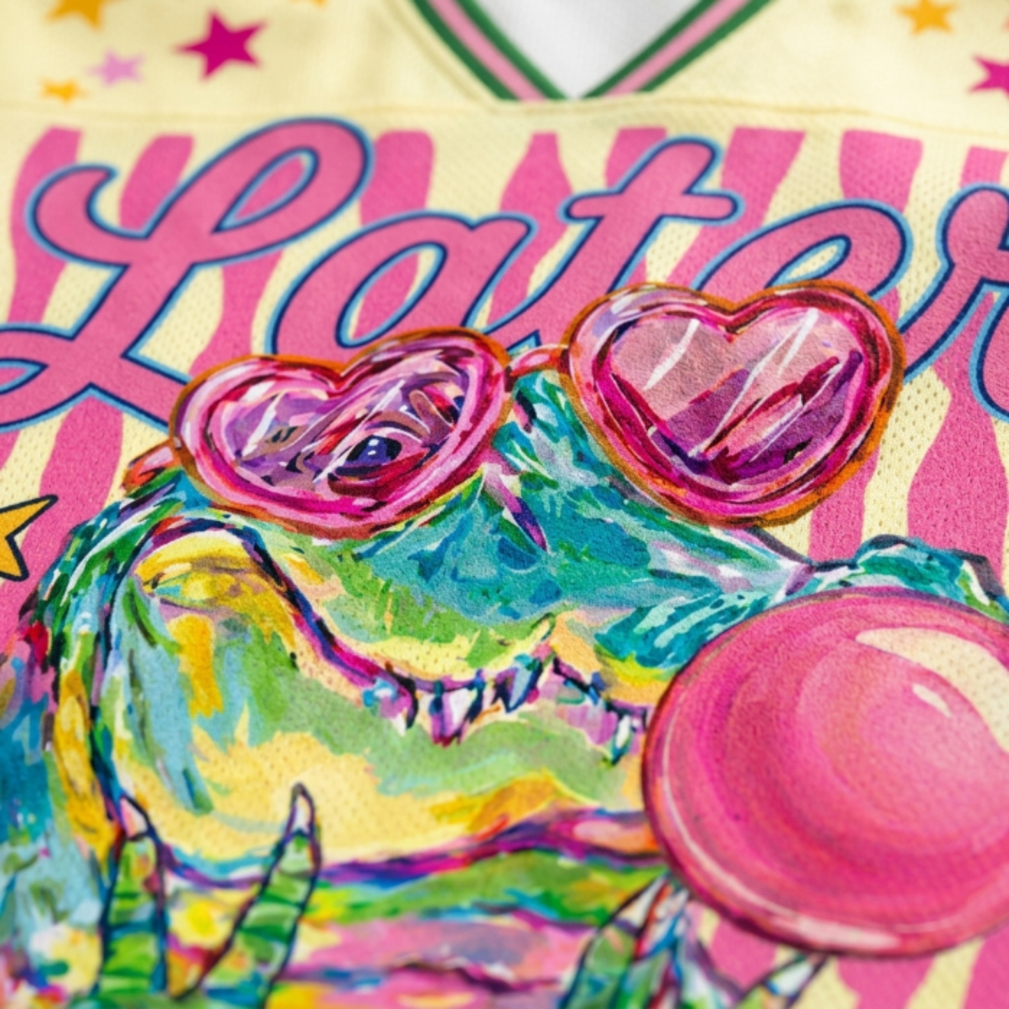 ChaoticClub Summer Striped Later Alligator Mesh Jersey