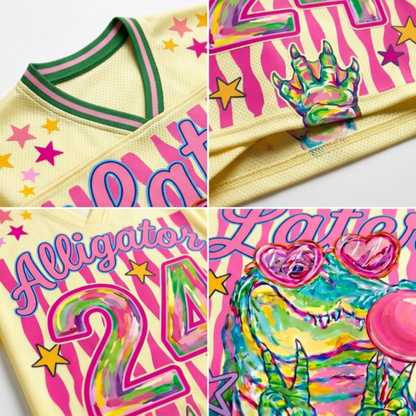 ChaoticClub Summer Striped Later Alligator Mesh Jersey