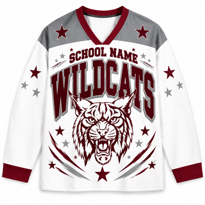 Chaotic Club Retro Mascot Patriotic Stars Game Day Long Sleeve Sports Jersey