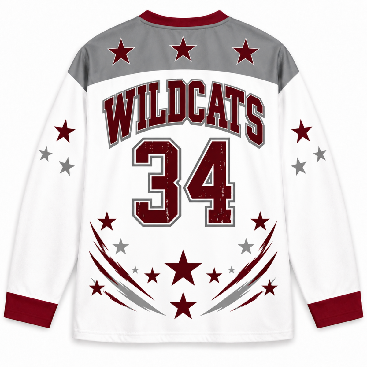 Chaotic Club Retro Mascot Patriotic Stars Game Day Long Sleeve Sports Jersey