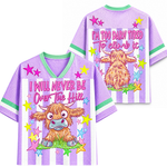 ChaoticClub Striped I Will Never Be Over The Hill Highland Cow Mesh Jersey