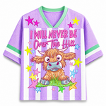 ChaoticClub Striped I Will Never Be Over The Hill Highland Cow Mesh Jersey