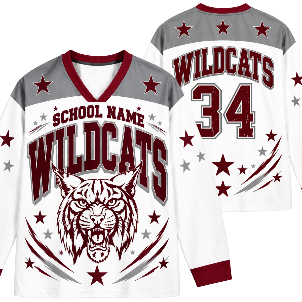 Chaotic Club Retro Mascot Patriotic Stars Game Day Long Sleeve Sports Jersey