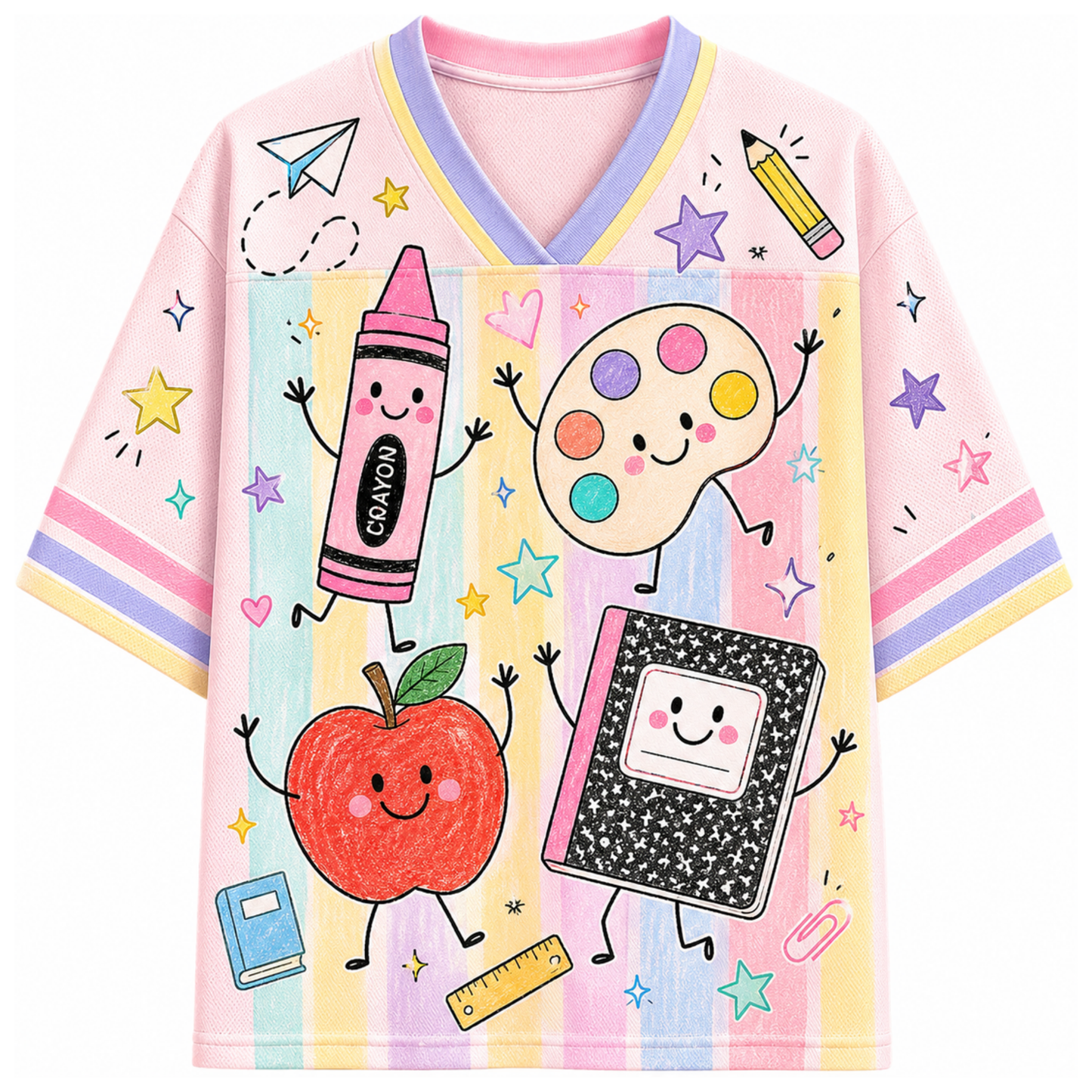 ChaoticClub Cute School Supplies Back To School Mesh Jersey