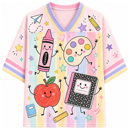 ChaoticClub Cute School Supplies Back To School Mesh Jersey