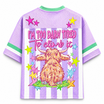 ChaoticClub Striped I Will Never Be Over The Hill Highland Cow Mesh Jersey