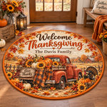 Chaotic Club Personalized Thanksgiving Round Rug