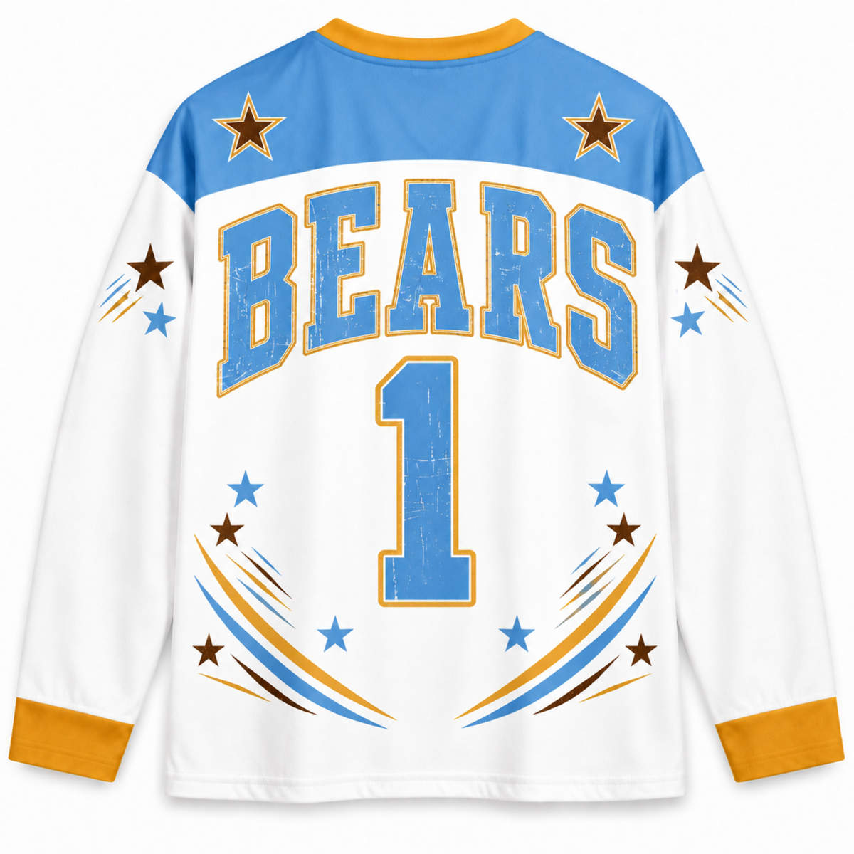 Chaotic Club Retro Mascot Patriotic Stars Game Day Long Sleeve Sports Jersey