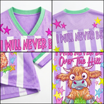 ChaoticClub Striped I Will Never Be Over The Hill Highland Cow Mesh Jersey