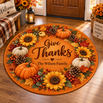 Chaotic Club Personalized Thanksgiving Round Rug