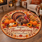 Chaotic Club Personalized Thanksgiving Round Rug