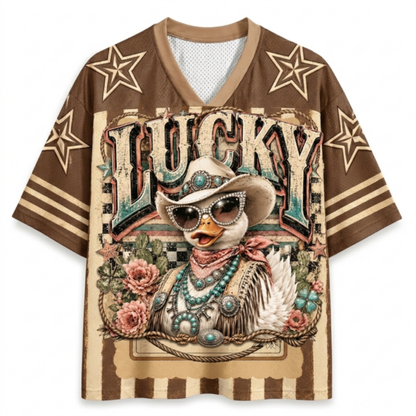 Chaotic Club Retro Cowgirl Animal Animal Quotes Mesh Jersey