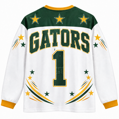 Chaotic Club Retro Mascot Patriotic Stars Game Day Long Sleeve Sports Jersey