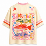 ChaoticClub Preppy Striped Summer Fish Mesh Jersey