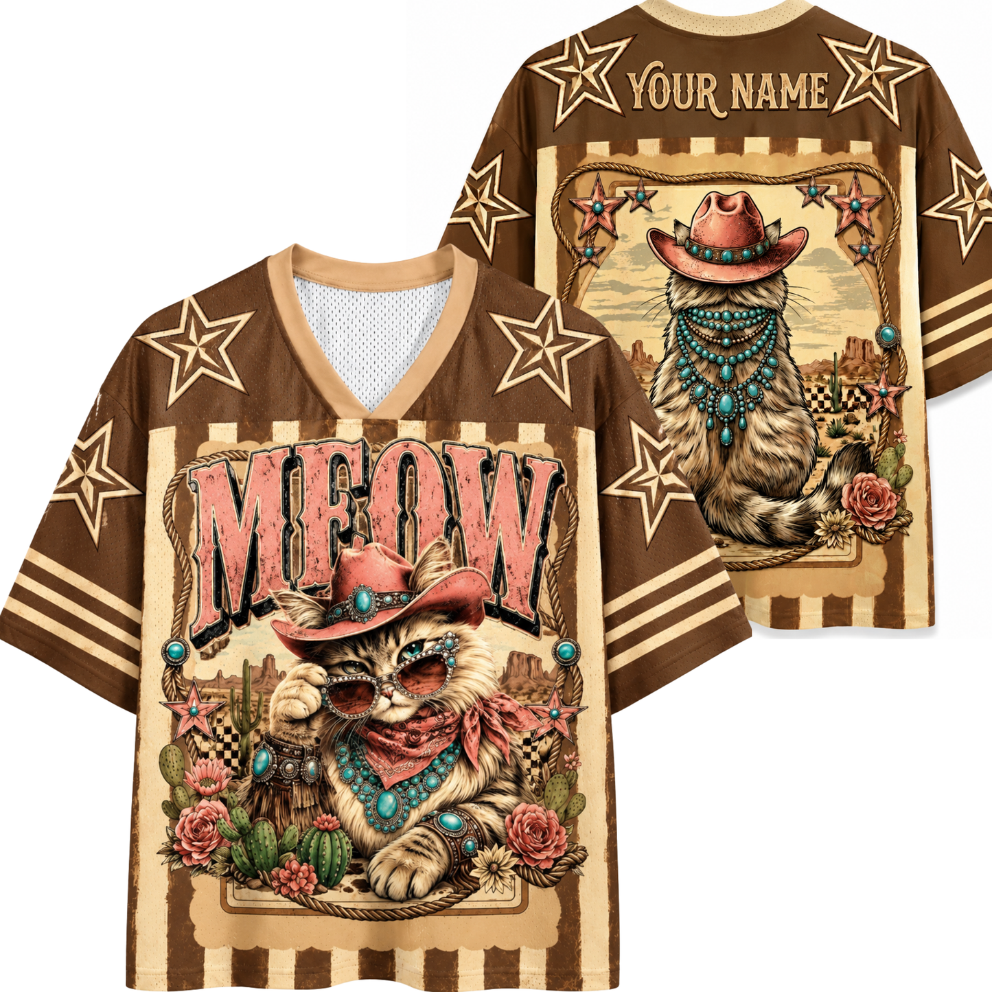 Chaotic Club Retro Cowgirl Animal Animal Quotes Mesh Jersey