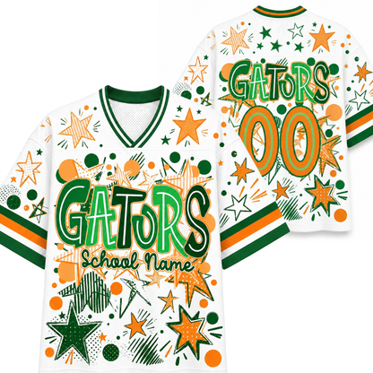 ChaoticClub Mascot Neon School Name Floral Mesh Jersey