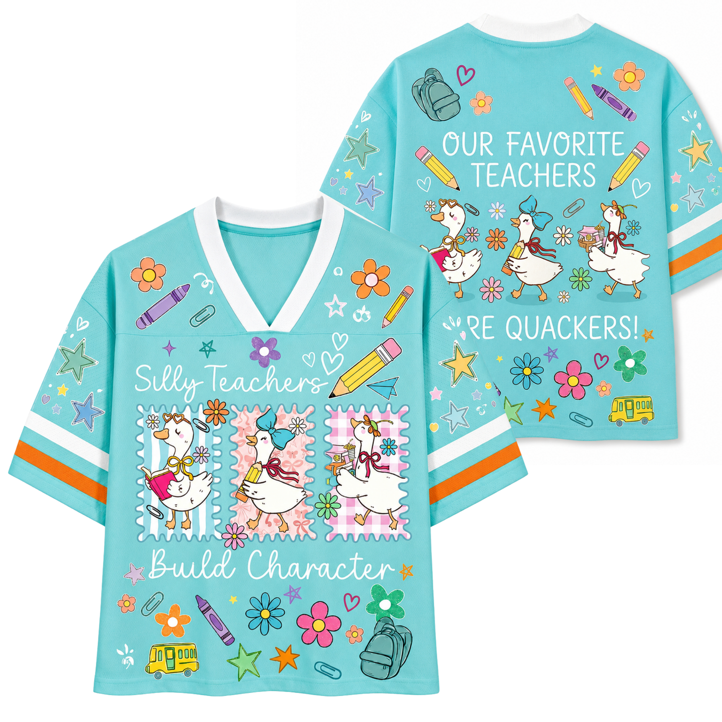 Chaotic Club Back to School Silly Teacher Builds Character Goose Mesh Jersey