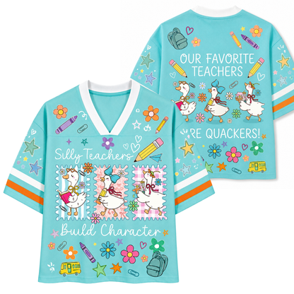 Chaotic Club Back to School Silly Teacher Builds Character Goose Mesh Jersey