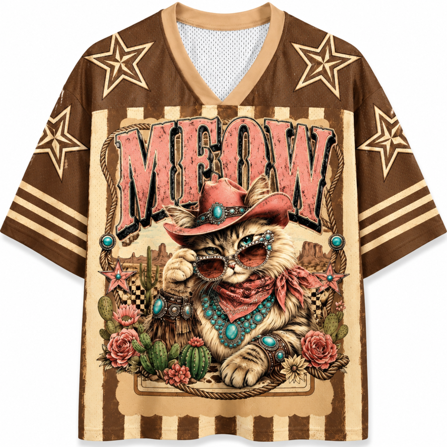 Chaotic Club Retro Cowgirl Animal Animal Quotes Mesh Jersey
