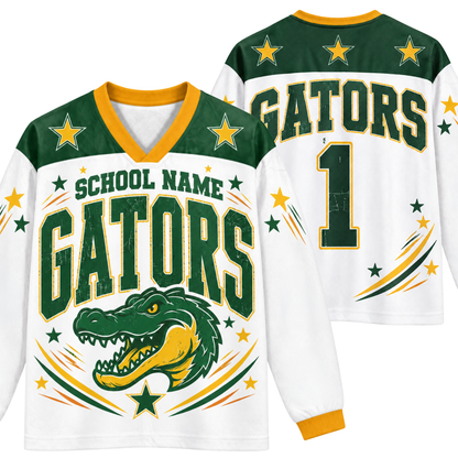 Chaotic Club Retro Mascot Patriotic Stars Game Day Long Sleeve Sports Jersey