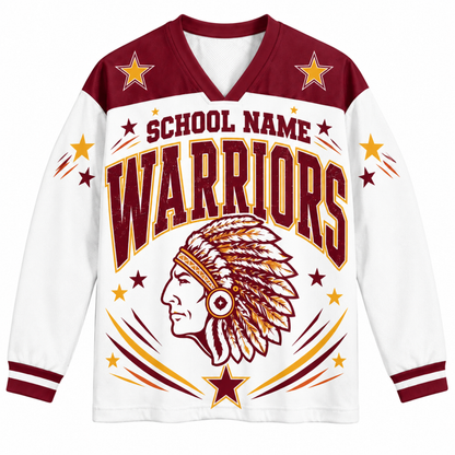 Chaotic Club Retro Mascot Patriotic Stars Game Day Long Sleeve Sports Jersey