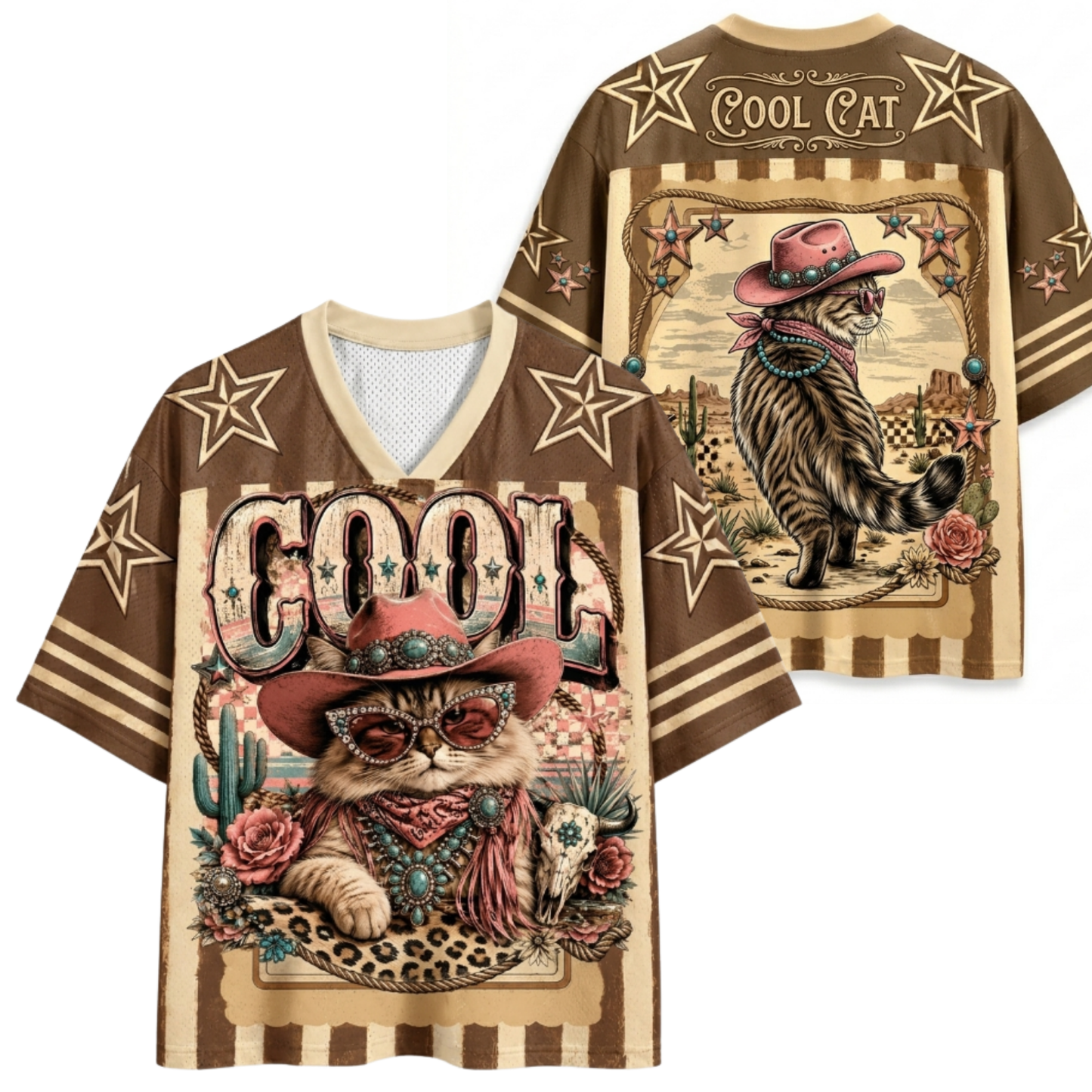 Chaotic Club Retro Cowgirl Animal Animal Quotes Mesh Jersey