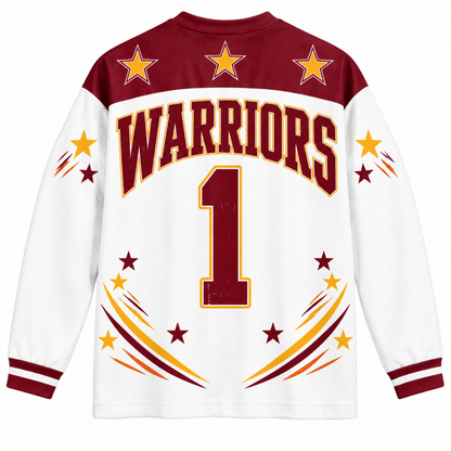 Chaotic Club Retro Mascot Patriotic Stars Game Day Long Sleeve Sports Jersey