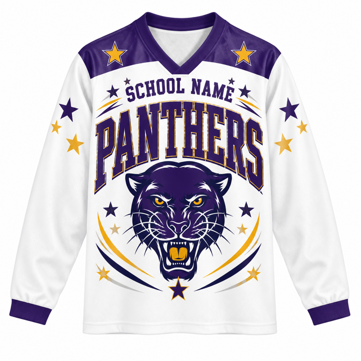 Chaotic Club Retro Mascot Patriotic Stars Game Day Long Sleeve Sports Jersey