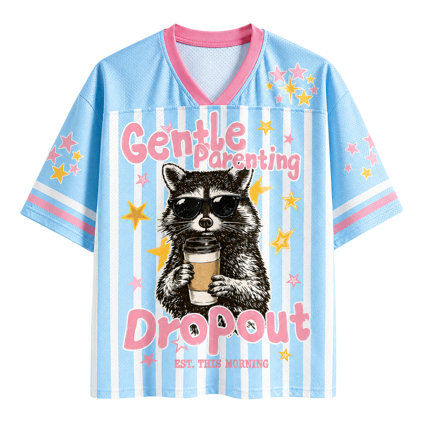 ChaoticClub Gentle Parenting Dropout Raccoon Summer Mesh Jersey