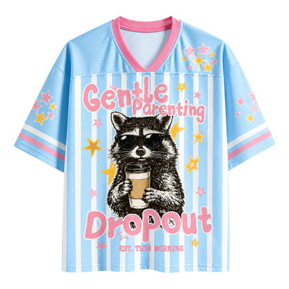 ChaoticClub Gentle Parenting Dropout Raccoon Summer Mesh Jersey