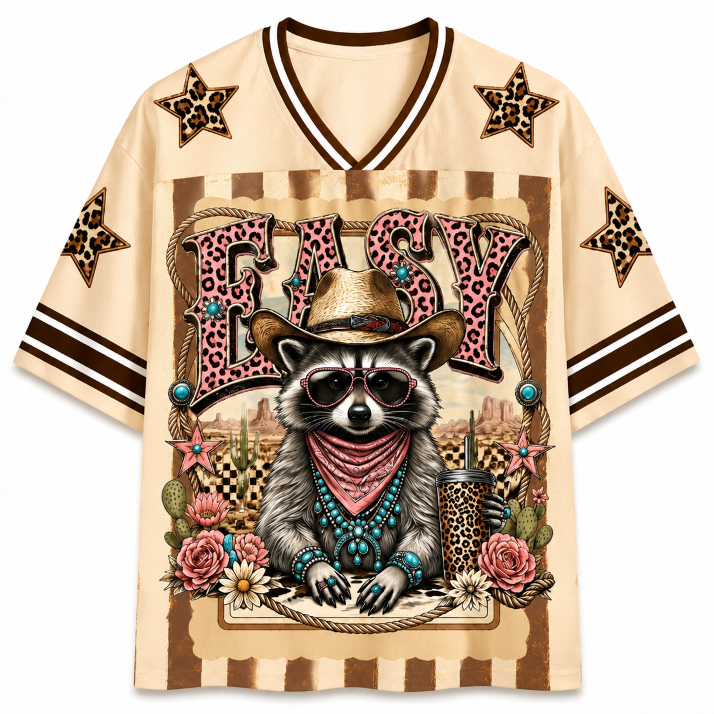Chaotic Club Retro Cowgirl Animal Animal Quotes Mesh Jersey