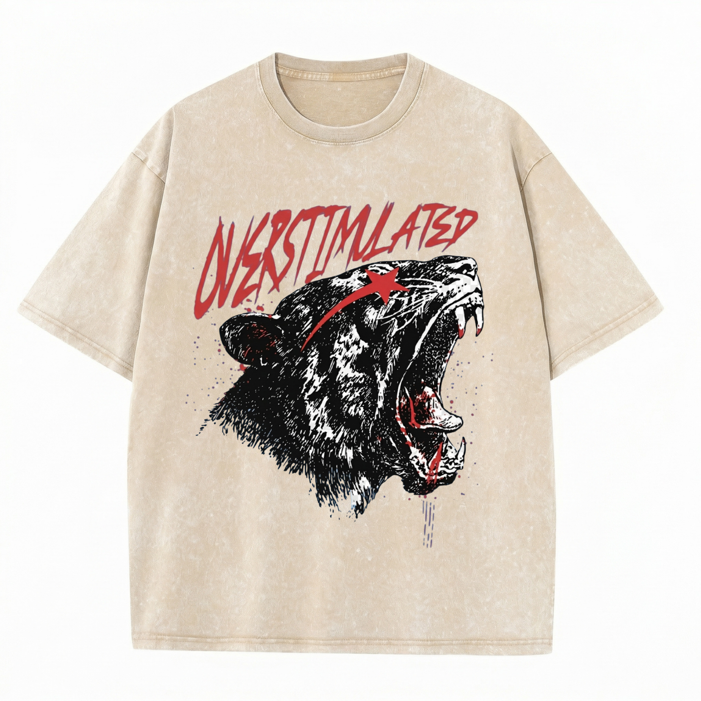 ChaoticClub Overstimulated Jaguar Washed T-Shirt