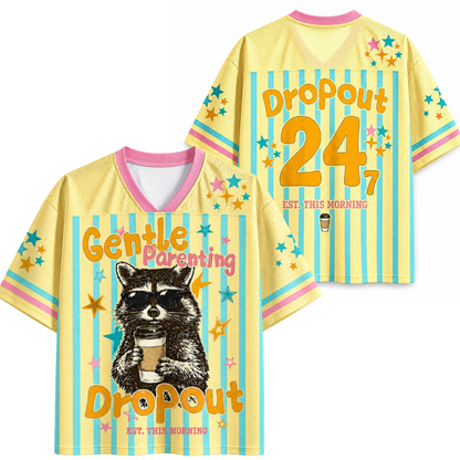ChaoticClub Gentle Parenting Dropout Raccoon Summer Mesh Jersey