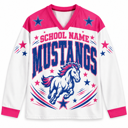 Chaotic Club Retro Mascot Patriotic Stars Game Day Long Sleeve Sports Jersey