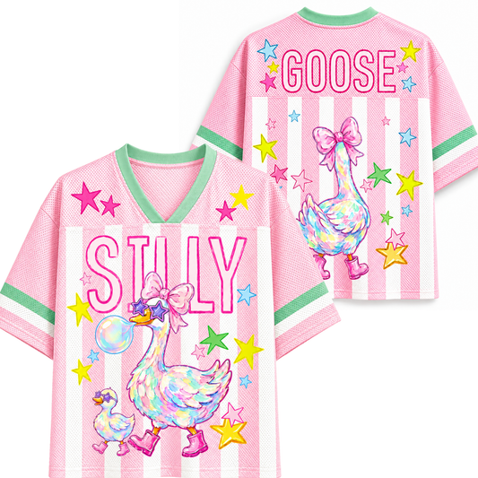 ChaoticClub Striped Summer Silly Goose Butt Mesh Jersey