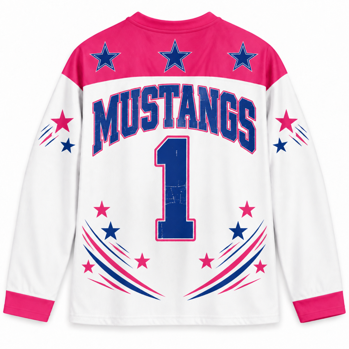Chaotic Club Retro Mascot Patriotic Stars Game Day Long Sleeve Sports Jersey