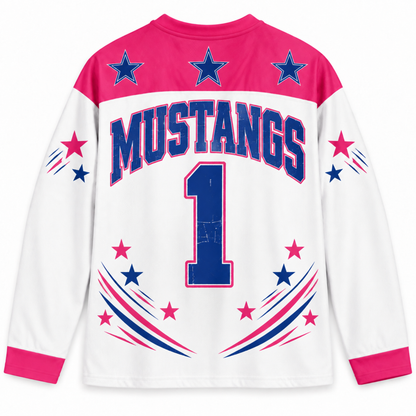 Chaotic Club Retro Mascot Patriotic Stars Game Day Long Sleeve Sports Jersey