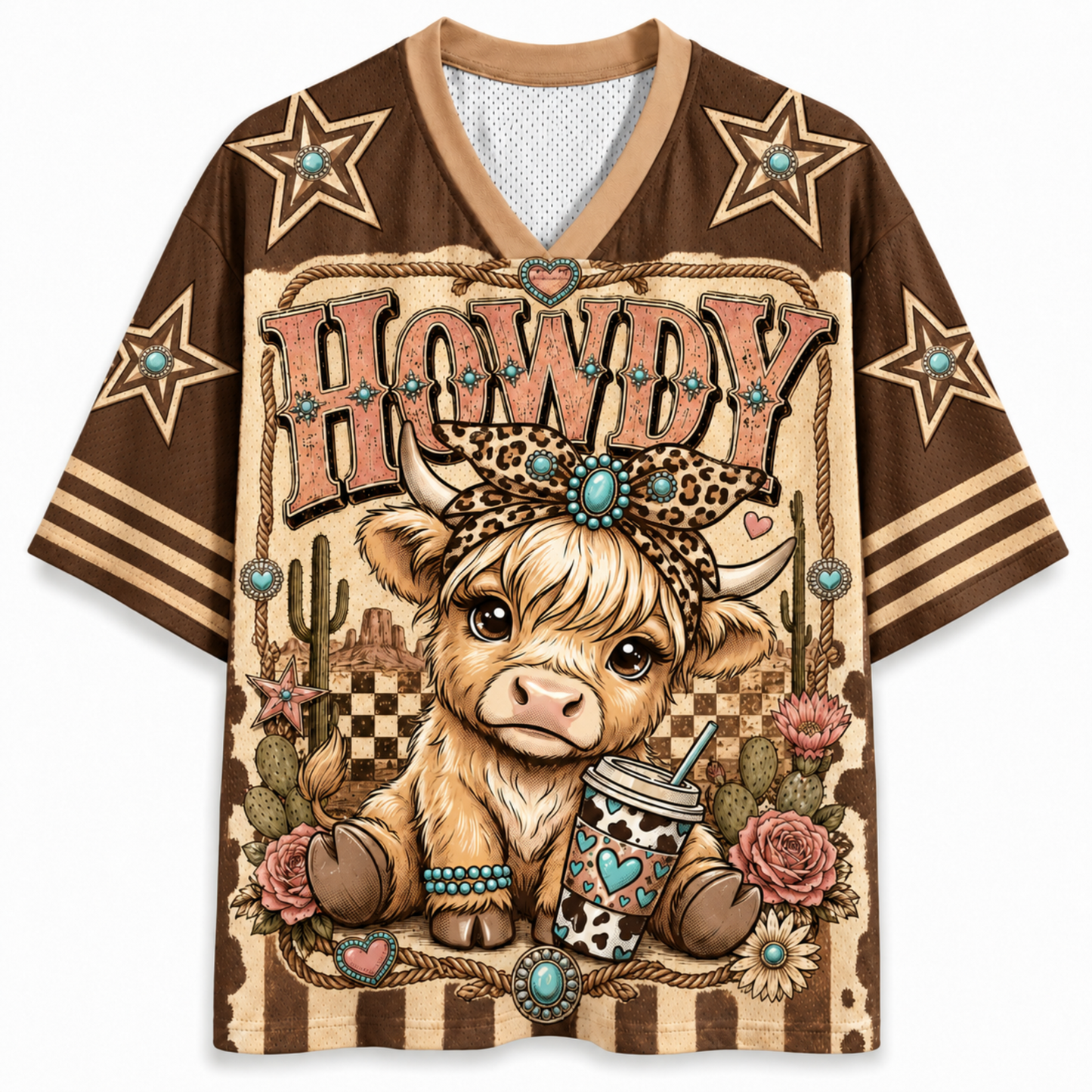Chaotic Club Retro Cowgirl Animal Animal Quotes Mesh Jersey