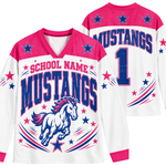 Chaotic Club Retro Mascot Patriotic Stars Game Day Long Sleeve Sports Jersey