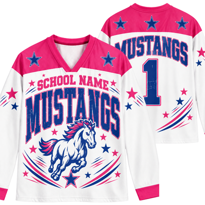 Chaotic Club Retro Mascot Patriotic Stars Game Day Long Sleeve Sports Jersey