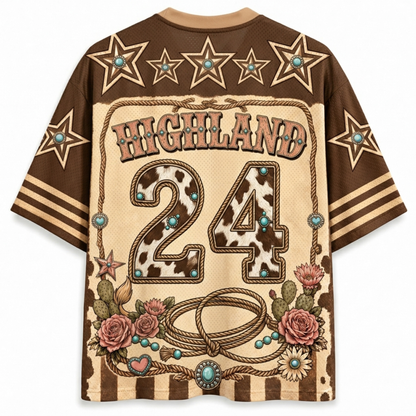 Chaotic Club Retro Cowgirl Animal Animal Quotes Mesh Jersey