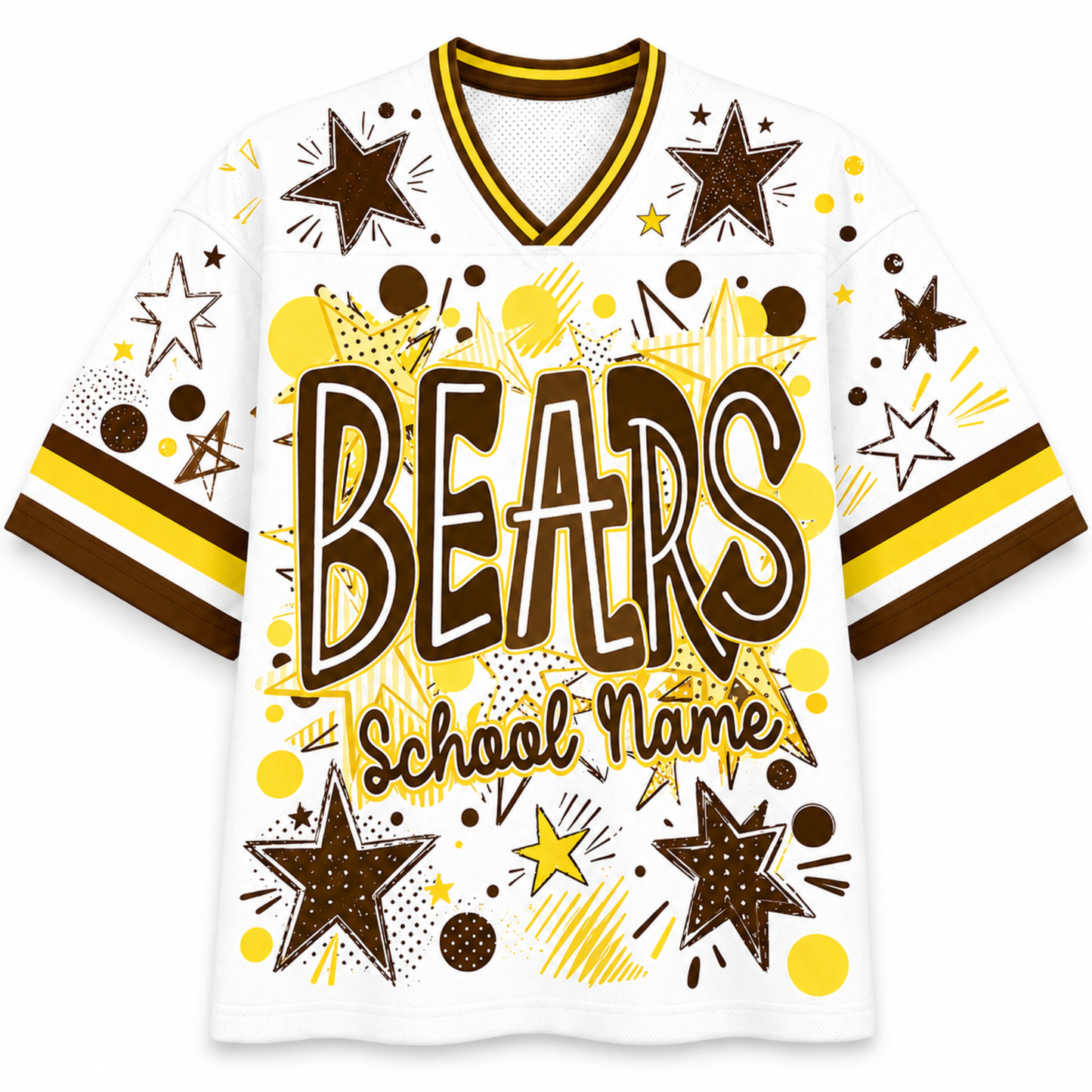 ChaoticClub Mascot Neon School Name Floral Mesh Jersey