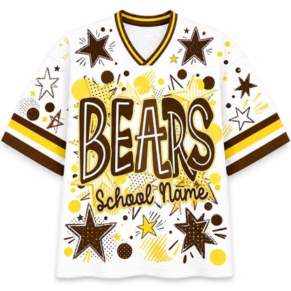 ChaoticClub Mascot Neon School Name Floral Mesh Jersey